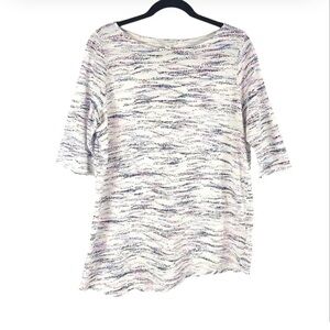 J. Jill PureJill purple blue white top asymmetrical top